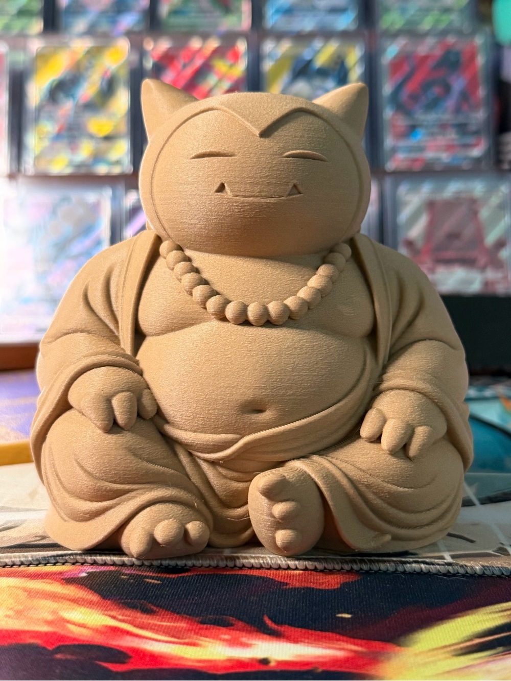 Sand Beige snorlax Buddha Statue 3D printed- Decorative Pet-Themed Figurine